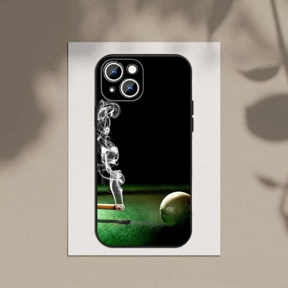 Billiards Ball Snooker Phone Case For Apple iPhone 15,14,13,12,11,XS,XR,X,8,7,Pro,Max,Plus,mini Silicone Black Cover