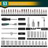 53-Piece Auto Repair Kit with 72-Tooth Ratchet, Socket Wrench, and Screwdriver Set