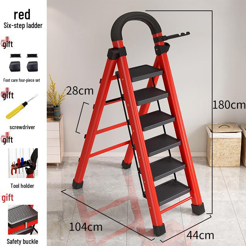 Portable Multifunctional Indoor A-Frame Ladder - 4/5 Step, Folding, Thickened, Telescopic, Mobile