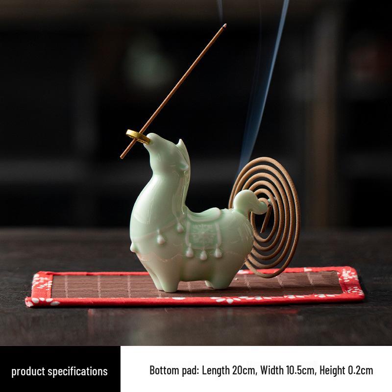 Charming Ceramic Horse Incense Holder: Cute Ornament & Tea Pet for Wealth Attraction