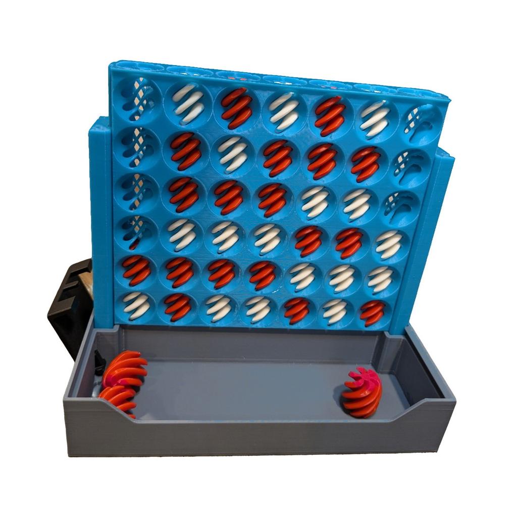 Fun 3D Printing Board Game - Four-in-a- Game. Spiral-shaped Game Pieces. Foldable For Easy Storage. Play As A Two-player Game.