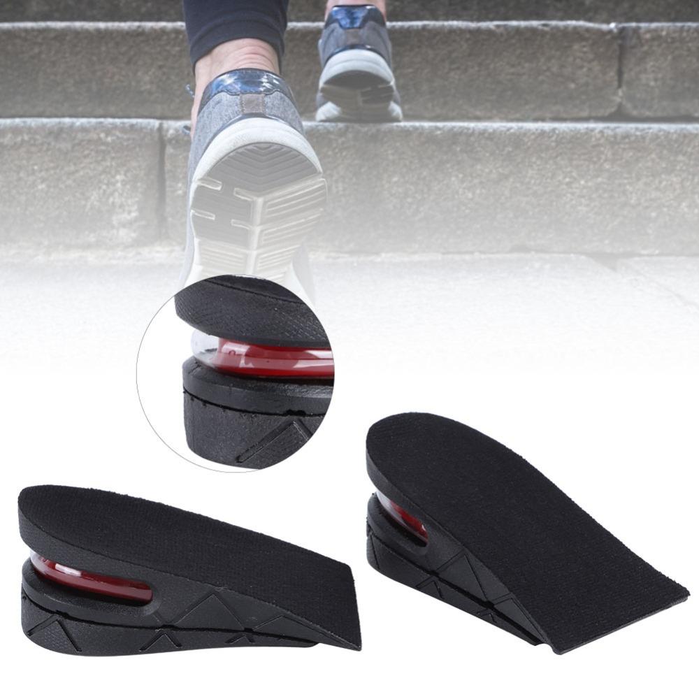 Comfortable 2-layer Height Increase Insoles Unisex Black Inner Height Insoles 5cm Thick Air Cushion Insoles Daily Wear