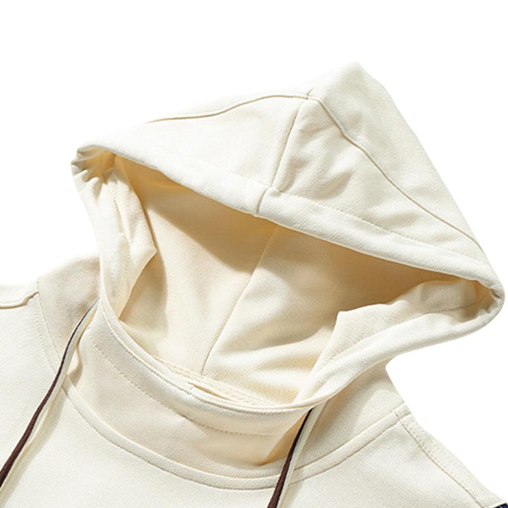 Herre Color Block Hettegenser Sweatshirt Langermet Hettegenser Snøring Pullover Skjorte Utendørs Gåturer Bluse Med Lomme