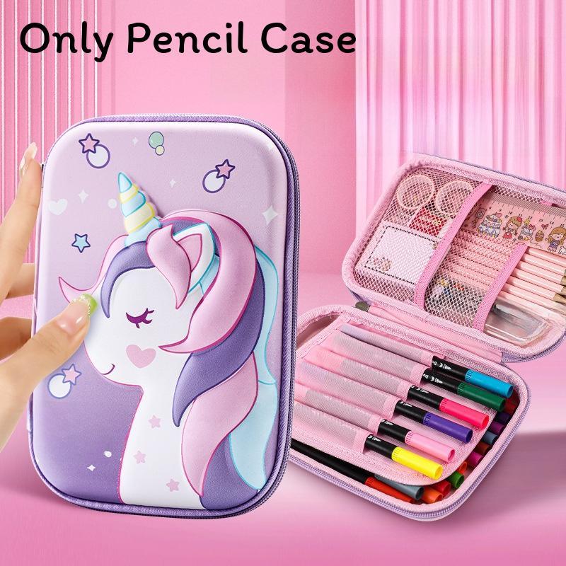Childrens Eva Pencil Organizer With Cute Unicorn 3d Pattern For School And Gift