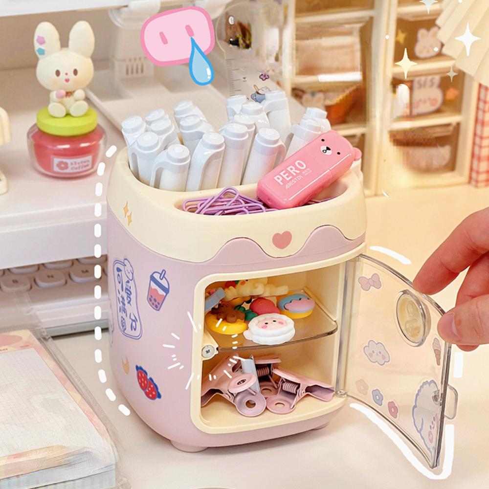 Suport stilou Ins Kawaii Organizator de birou Cutie de depozitare pentru articole de papetărie cu desene animate drăguț Cutie de depozitare pentru afișaj de birou Tub pentru creion dulce
