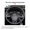 For Mitsubishi Outlander 2013 2014 ASX L200 2015 2016 Mirage 2014 Red line with red strip Car Steering Wheel Cover Leather Trim