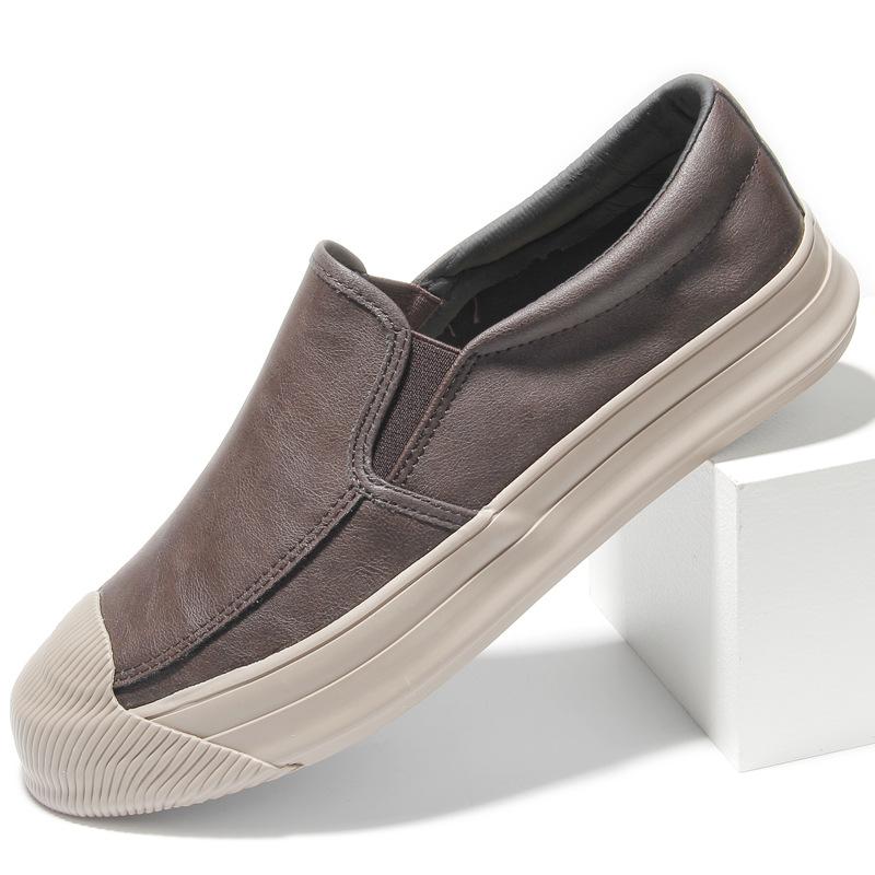 

Мужские кожаные туфли, мужская официальная обувь, сверхлегкая, нескользящая, удобная, износостойкая, не шнурующаяся, мужская повседневная обувь Zapatos Para Hombres 44 кофейный