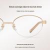 FAK Pure Titanium Semi-Rimless Cat-Eye Eyeglass Frame 55 - Old Money Style, High Intellectual Gold Wire Design 98713