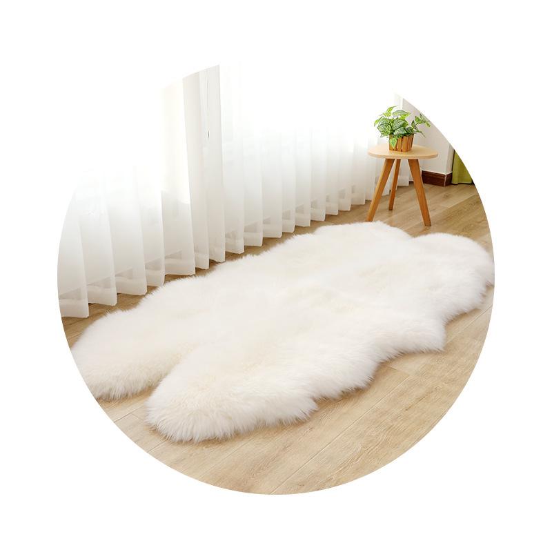 Australian Sheepskin Rug - 100% Wool, White, for Bedroom, Living Room, Bay Window, Sofa Cushion. Sheepskin 4-piece 100x200cm белый