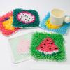 Latched Hook Coaster Kits for Adults Starter Embroidery Kits Coaster Making Kits Fruit Coaster Needlework Crafts Kits