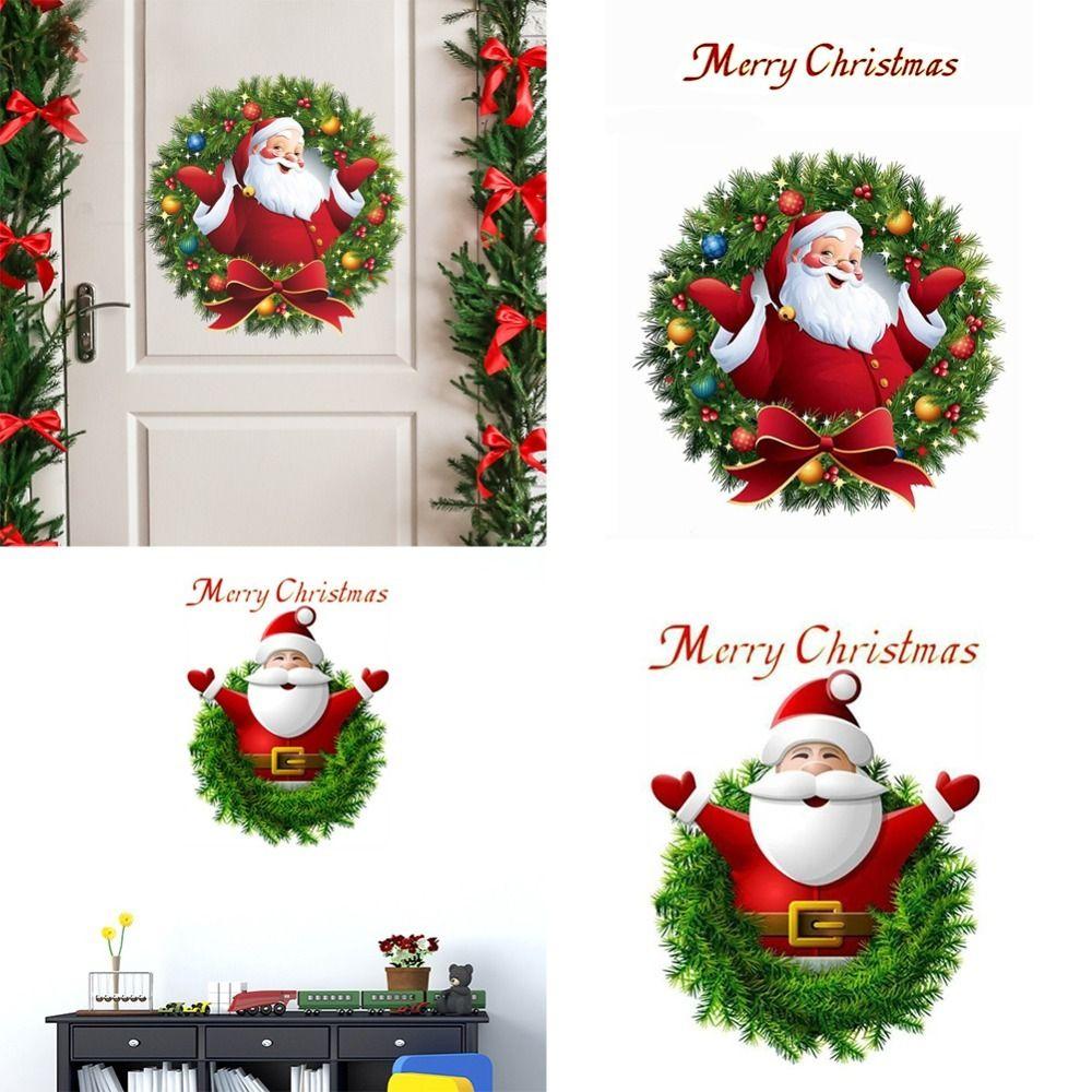 

2pcs/set Navidad New Year Christmas Window Decals Wall Stickers Xmas Party Merry Christmas