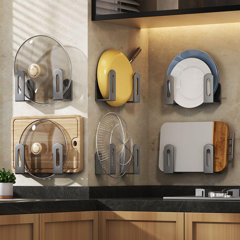 Wall-Mounted Kitchen Rack: Multi-functional Pot Lid and Cutting Board Holder