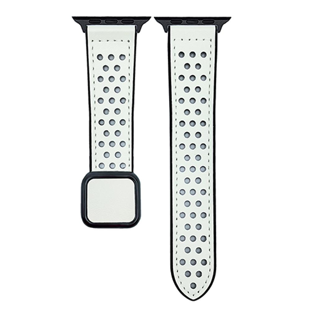 Armband für Apple Watch Serie 10 9 8 7 SE 6 5 4 3 2 1 42mm 41mm 40mm 38mm Quadratische Magnetschließe Perforiertes Silikonarmband