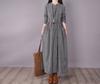 Loose Women's Floral Lace Up Cotton and Linen Dress