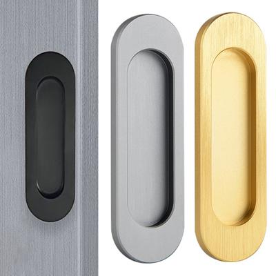Self-Stick Oval Sliding Door Pull Aluminum Alloy Instant Stick-on Door Handle Sliding Barn Doors