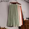 Women's Fashion Casual Solid Color Print Summer Spring Skirt