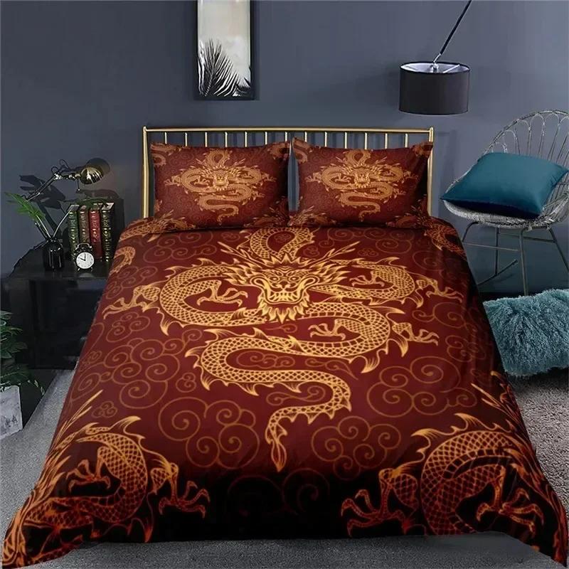 Wissenschaftlich-fantastisches Drachen-Bettwäsche-Set Bettbezug Laken Bedrucktes Bettwäsche-Set Kissenbezug Bett Einzelbett Doppelbett Queen King Size Bettdecke Schlafzimmer