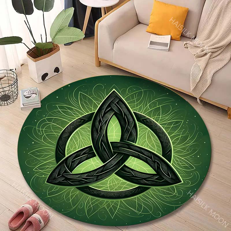 Multiple sizes Mysterious Celtic Trefoil Pattern Round Carpet Living Room Bedroom Table Chair Sofa Decorative Carpet