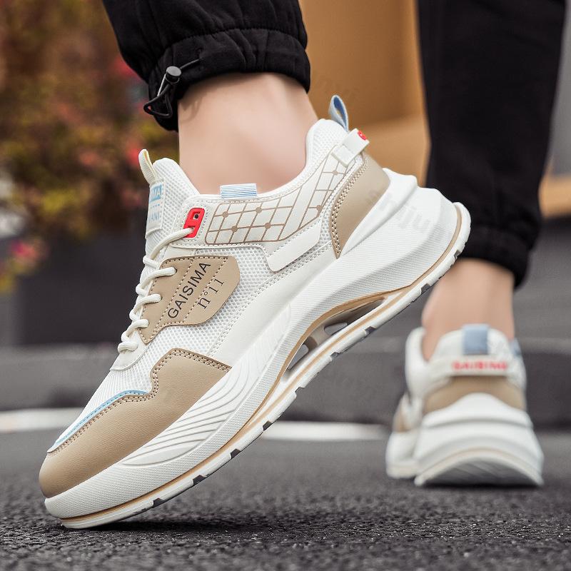 Men Casual Sneakers Board Shoes Outdoor Walking Mesh Breathable 2025 Trendy Shoe Thick Soled Comfort Male Footwear