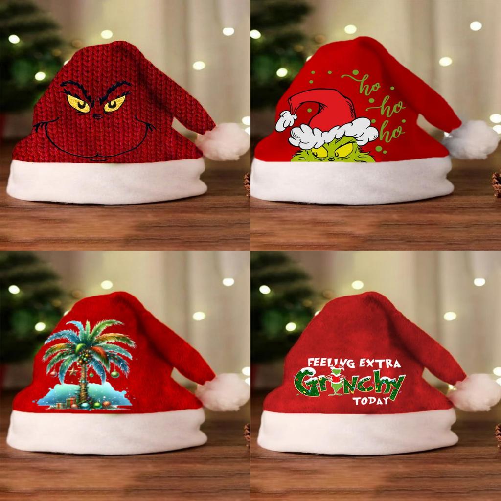 Grinch Christmas Hat With Thick Fleece For Winter Holiday Celebrations
