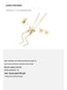 18K Gold Plated Titanium Jewelry Set: Pull-out Butterfly Necklace, Tassel Earrings, Luxury Studs, and Sweater Chain Ring