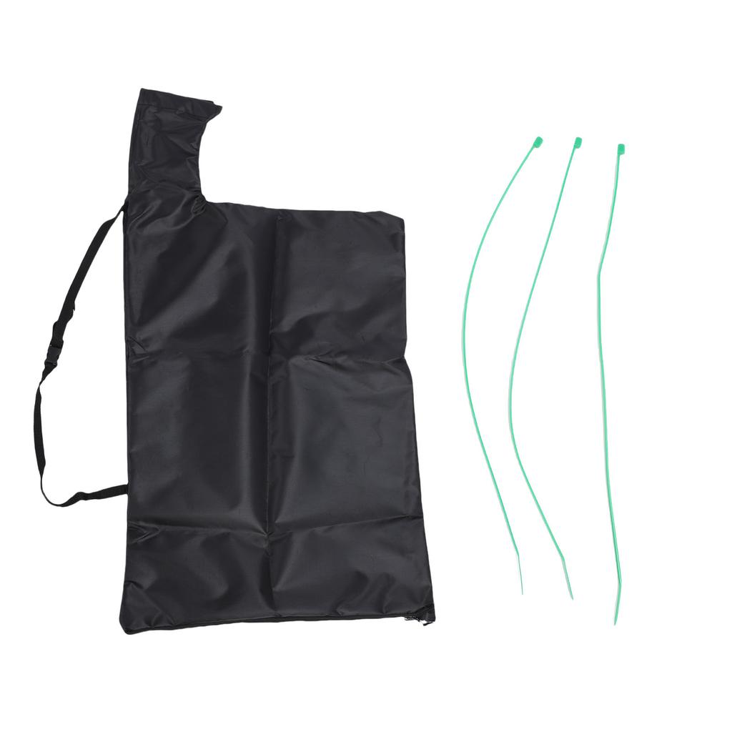 Laubbläser-Saugsack Ersatz mit Kabelbinder Oxford-Gewebe Tragbarer Griff Laubbläser Reißverschluss Entleerbeutel Schwarz