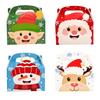 Environmental Friendly Paper Substance Christmas Holiday Party Candy Box With Handle For Cake Dessert Chocolate Gift Packaging Storage
