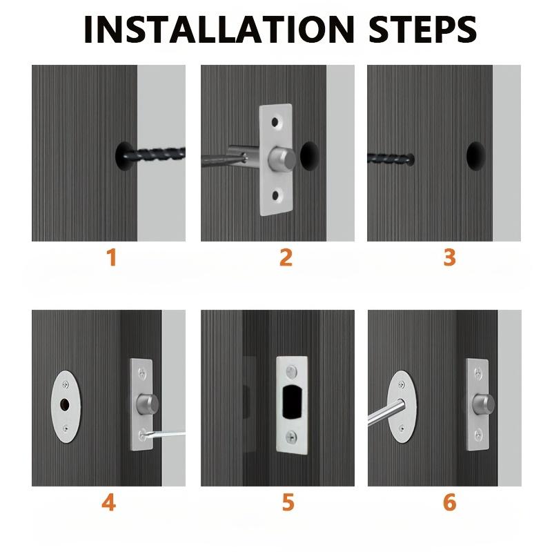 1pc Heavy-Duty Invisible Door Lock with Key - Fireproof Metal Pipe Design, Sturdy Safety Bolt Latch for Office & Manager Doors