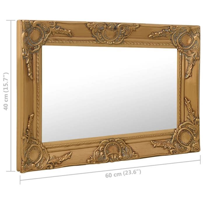 VidaXL Miroir mural style baroque 60x40 cm Doré 320329