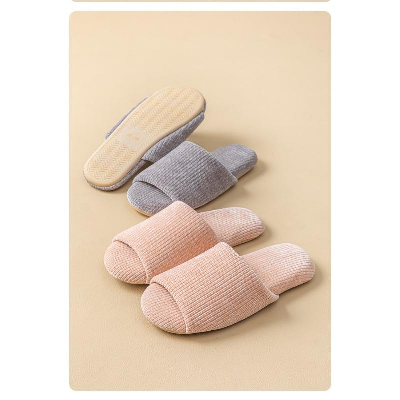 Japanischer Stil Offene Zehenpartie Rutschfest Weiche Sohle Innenbereich Unisex Baumwolle Hausschuhe