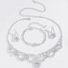 New Bridal Wedding Rhinestone Necklace Earrings Set Sexy Gala Party Necklace Necklace
