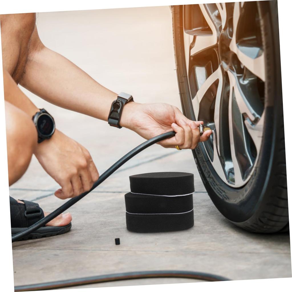 FUNOMOCYA 3pcs Tire Brush Sponge Interior Car Sponge Replacement Tire Polishing Applicator Car