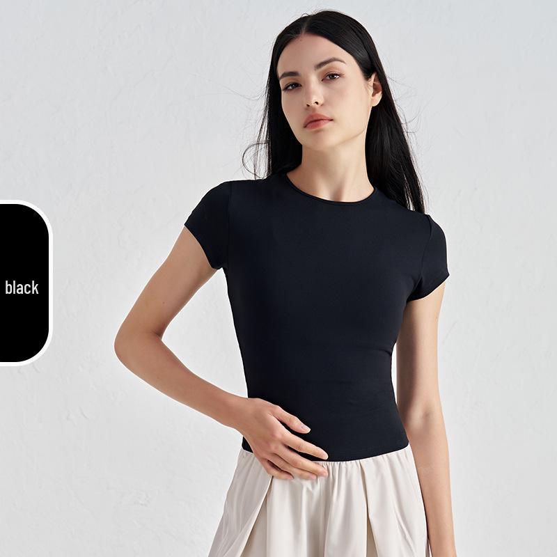 Women's Slimming Waist Yoga T-Shirt - Comfortable Short Sleeve Casual Gym and Yoga Top