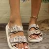Zapatillas de Diseño con Hebilla Metálica de Suela Gruesa para Mujer, Sandalias EVA de Suela Blanda para Casa, Chanclas de Playa Antideslizantes de Verano para Mujer