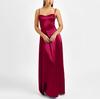 Summer new matte satin temperament suspender dress, European and American sexy backless strap long dress dress