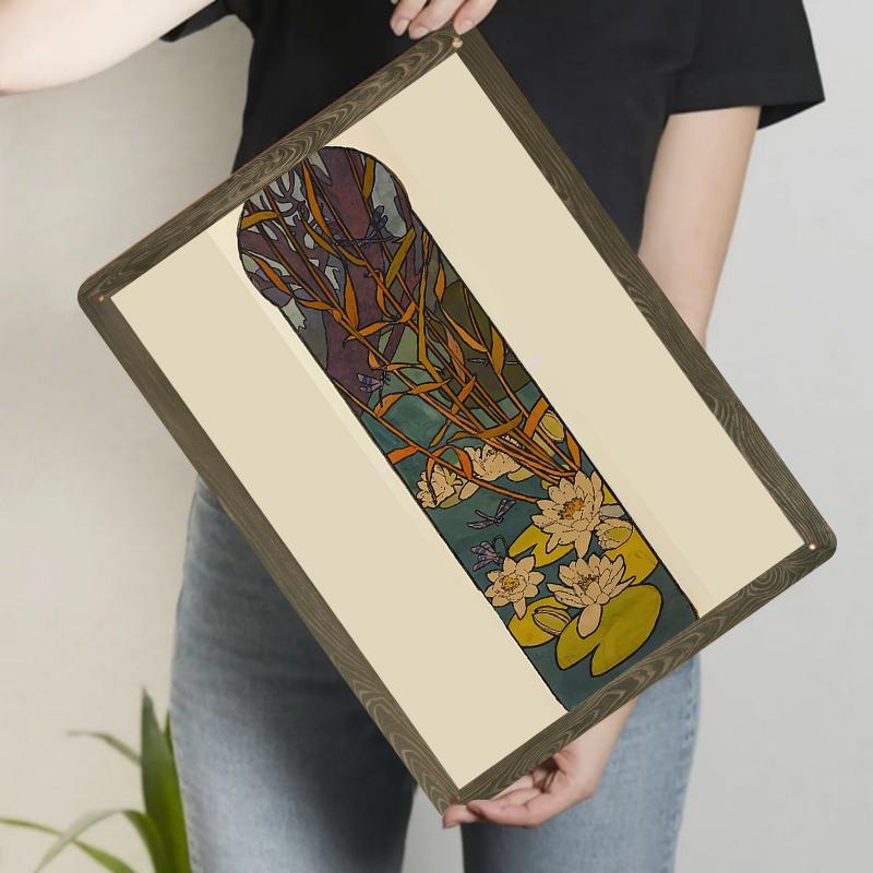 

Handmade Lotus Dragonfly Iron Wall Art Modern Minimalist Home Decor Metal Craft Hanging Decoration 20x30cm（7.8x11.8inch）