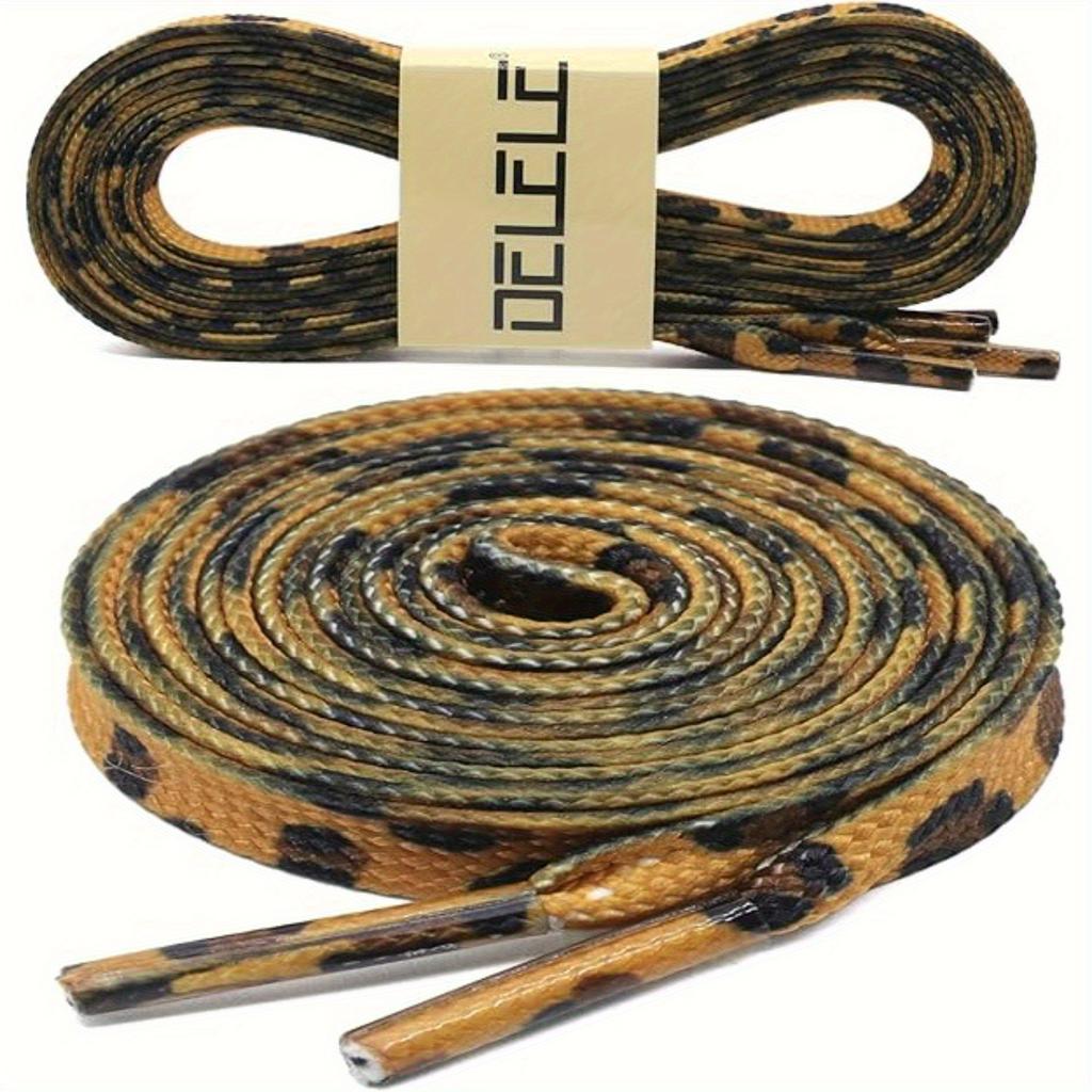 Leopard Print Snake Pattern Shoelaces, Trendy Retro Flat Laces Suitable for Canvas Shoes, Sneakers, And Sports Shoes. Unique Design with Two-Tone
