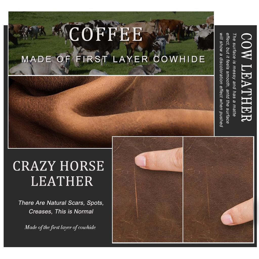 Crazy Horse Leather Muži Tašky přes rameno Casual Malá kabelka Crossbody Taška Přenosná taška Pánská taška Messenger