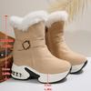 Large Size Thick Bottom Heightened Comfortable Warm Fluffy Boots Autumn and Winter New Metal Buckle Snow Boots Women