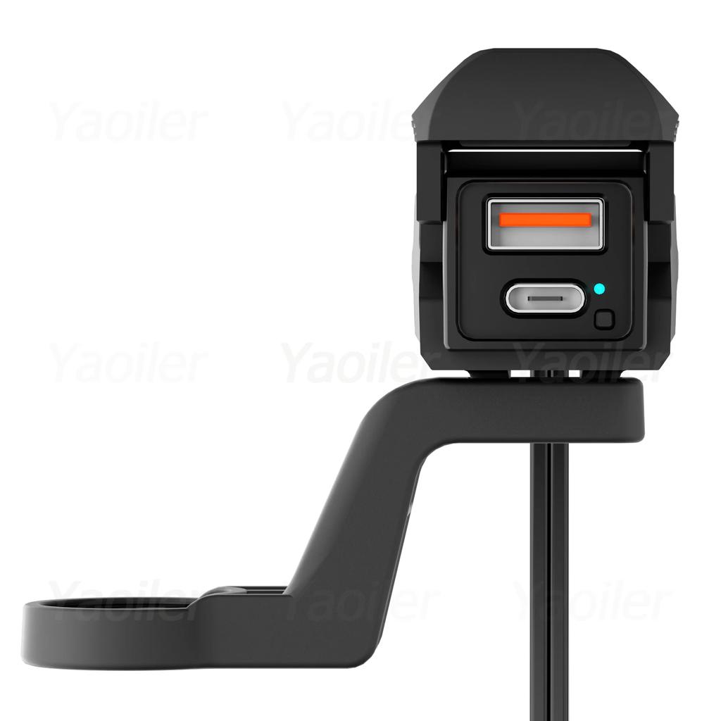 New QC3.0 Motorcycle USB Charger 12V Waterproof PD3.0 Port Socket Handlebar Quick Charger Adapter W/ Voltmeter Moto Accessories