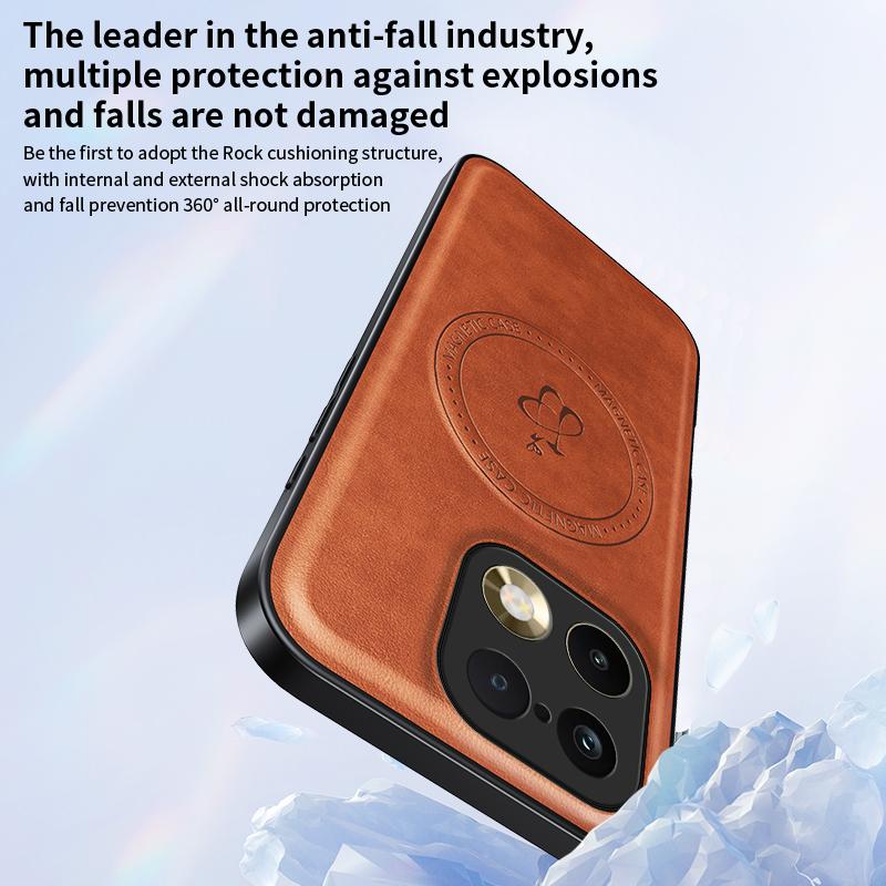 Wireless Charging Magnetic Case for Realme 16 Pro 5G 16 Pro+ Plus Protective Cover PU Leather Hard Back Shell Coque