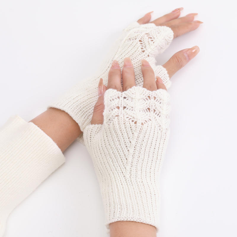 Women Knitted Warm Half Gloves Autumn Winter Fingerless Gloves Arm Sleeve Girls Fashion Casual Accessories Mittens