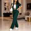 New spring and summer models in stock, two-piece set of short-sleeved baseball jersey and trousers, and women's fashion casual suit.