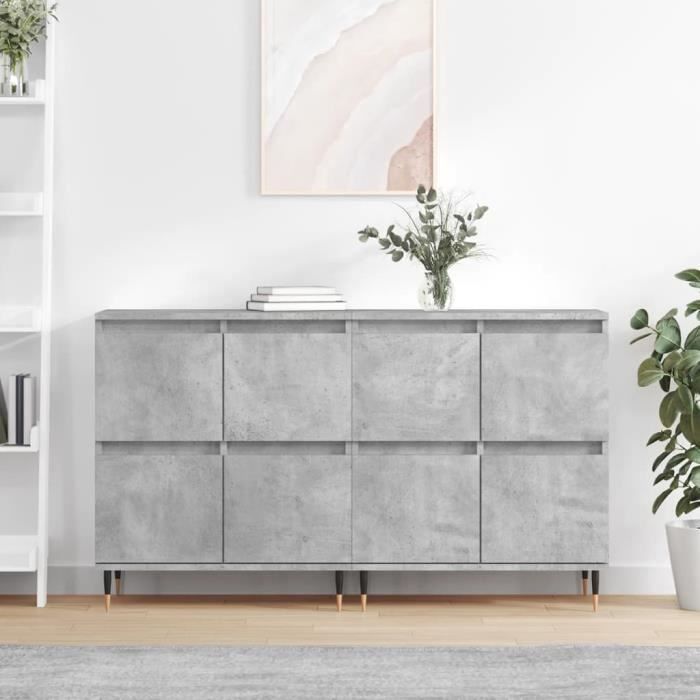 VidaXL Buffets 2 Pcs Concrete Grey Engineered Wood 3190169