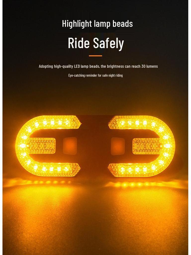 USB Rechargeable Wireless Bicycle Turn Signal Tail Light with Sound Alerts and Flash Warning