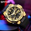 Sanda Dual-Display Waterproof Sports Watch - Multi-Functional, Luminous, Trendy for Students