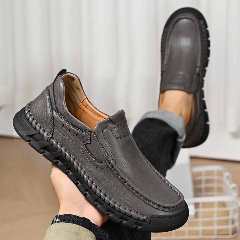 Men's Hand-stitched Leather Shoes Outdoor Casual Sneakers Large Size 39-46