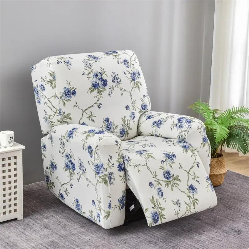 1 Seater Prints Recliner Chair Cover Spandex Stretch Floral Armchair Cover Elastic Sofa Slipcovers for Living Room
