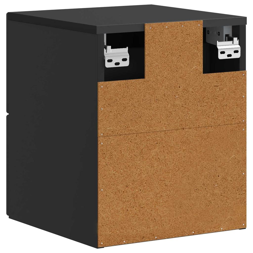 Wall Mounted Nightstand Black 34.5 X 33 X 40 Cm