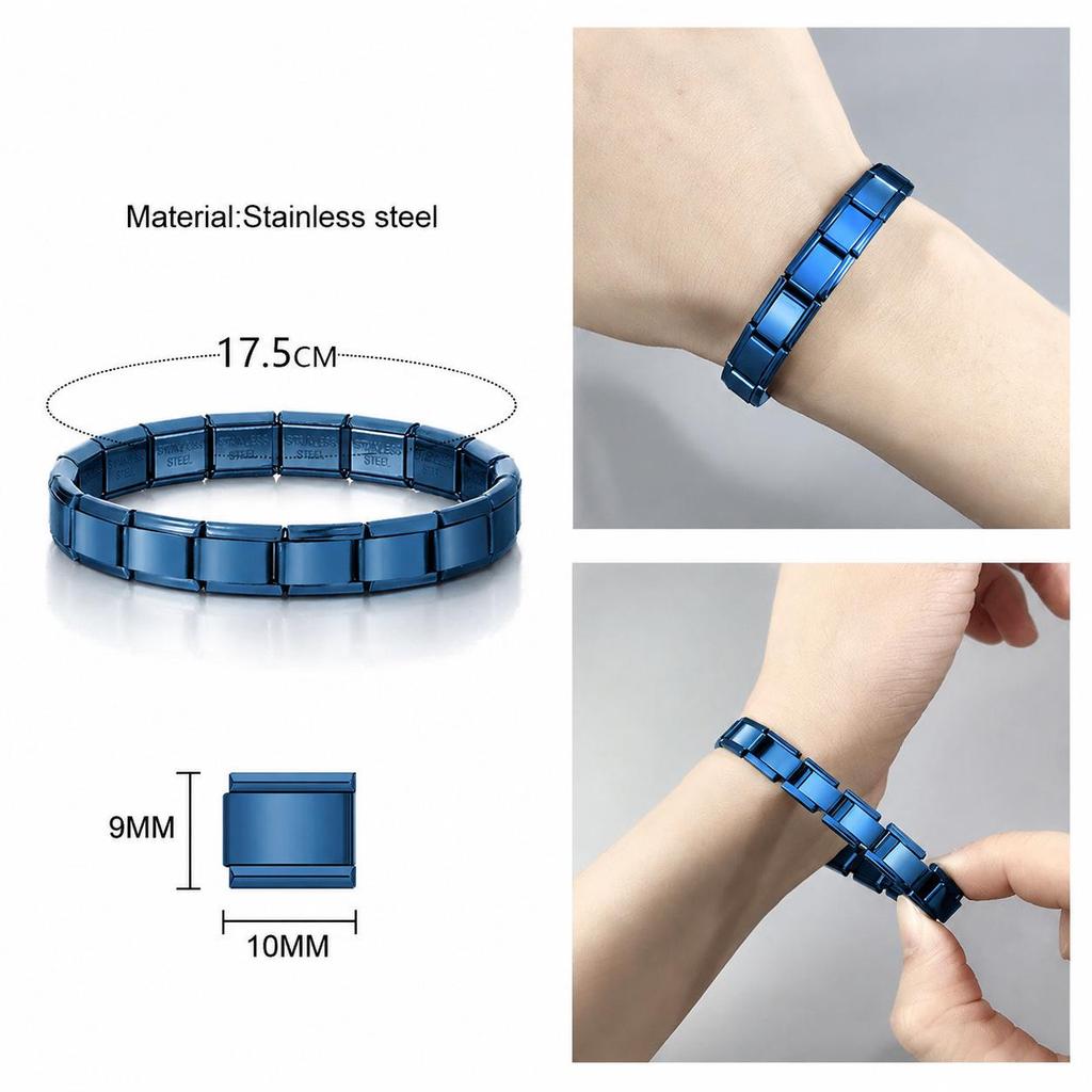 Stainless Steel Engraving Elastic Bracelet - Customizable Versatile DIY Jewelry